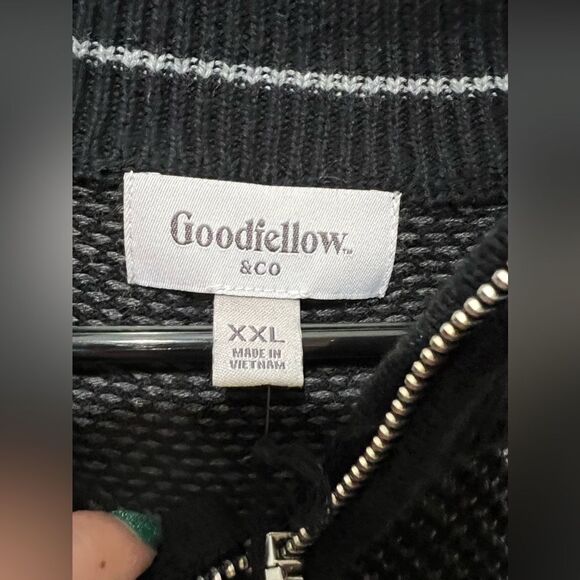 Mens 2XL GOODFELLOW & CO Big & Tall  1/4 Zip Collared Sweatshirt Gray Black NWT - Picture 6 of 7